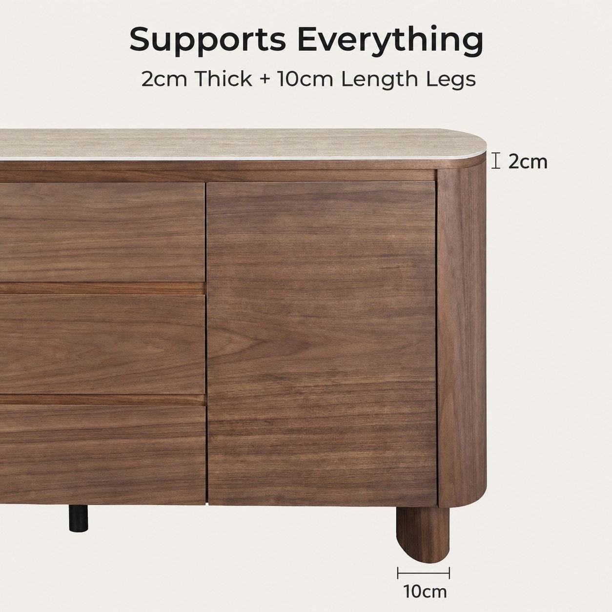 CARDEN Mid-Century Natural Wood Sideboard Buffet