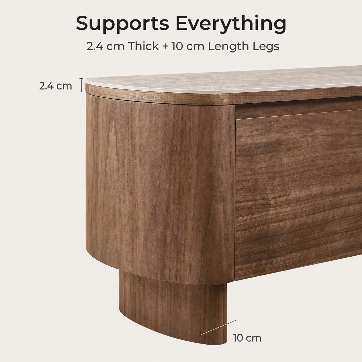 Clavon TV Unit with Travertine Top