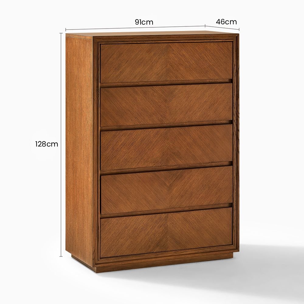 خزانة رونان ذات 5 أدراج، 90 سم