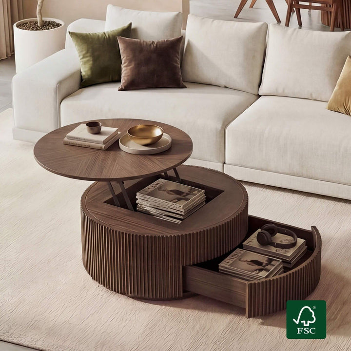 TOLVA Lifting Top Round Coffee Table