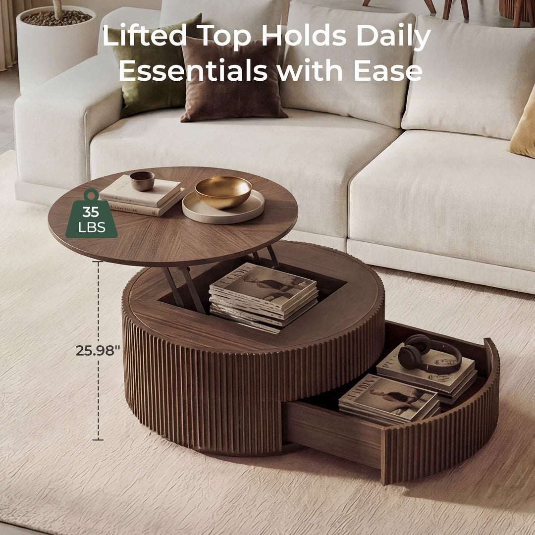 TOLVA Lifting Top Round Coffee Table