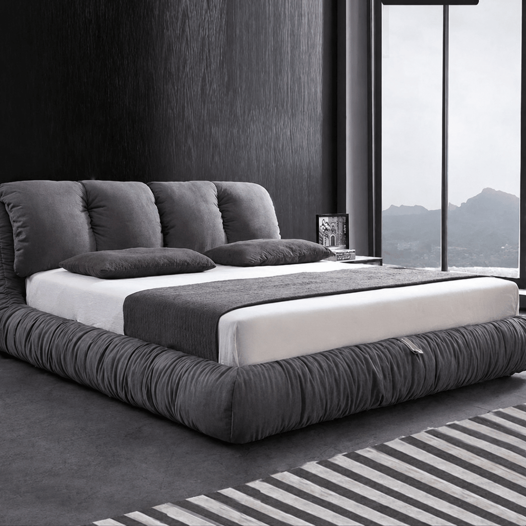 Ravel Leather Cushion Bedframe - Exclusivia