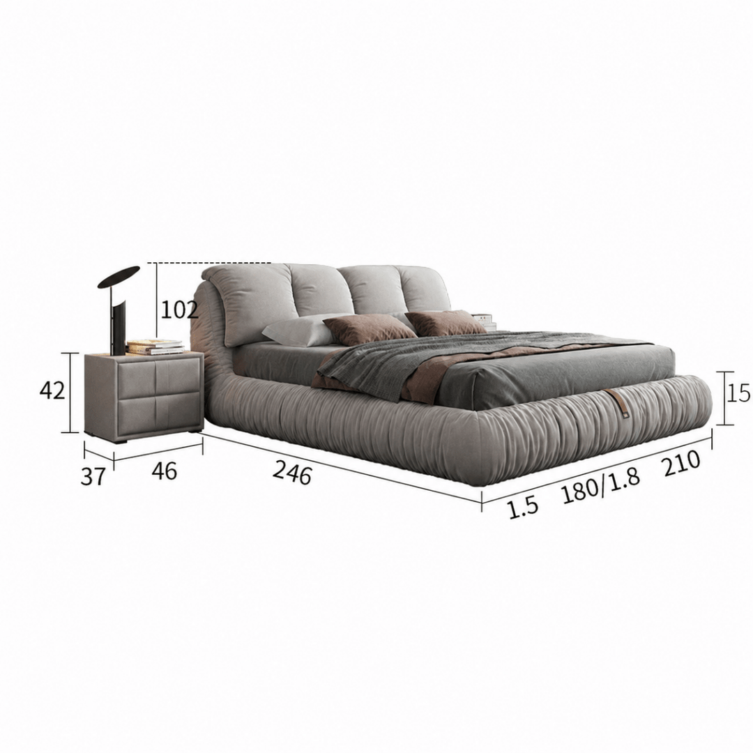 Ravel Leather Cushion Bedframe - Exclusivia