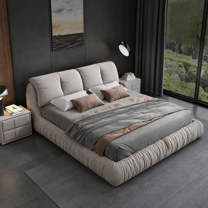 Ravel Leather Cushion Bedframe - Exclusivia