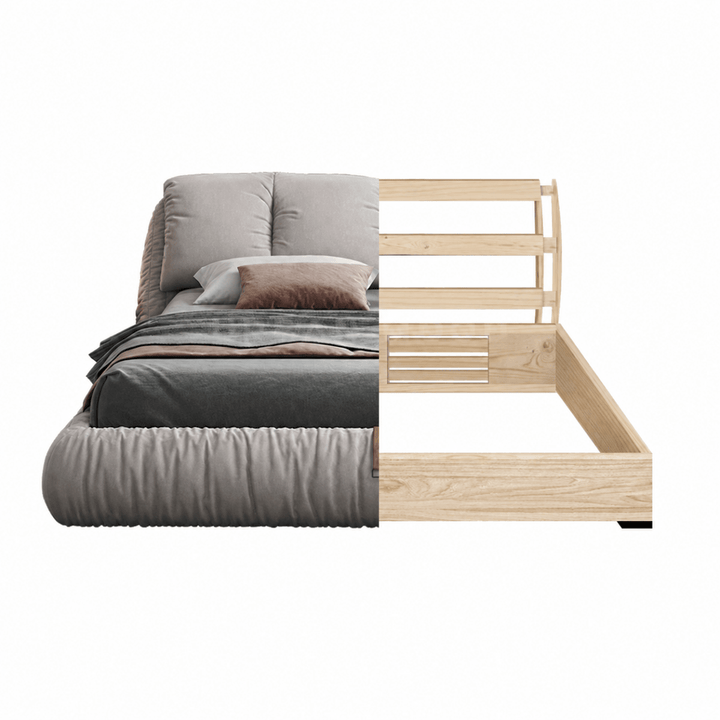Ravel Leather Cushion Bedframe - Exclusivia
