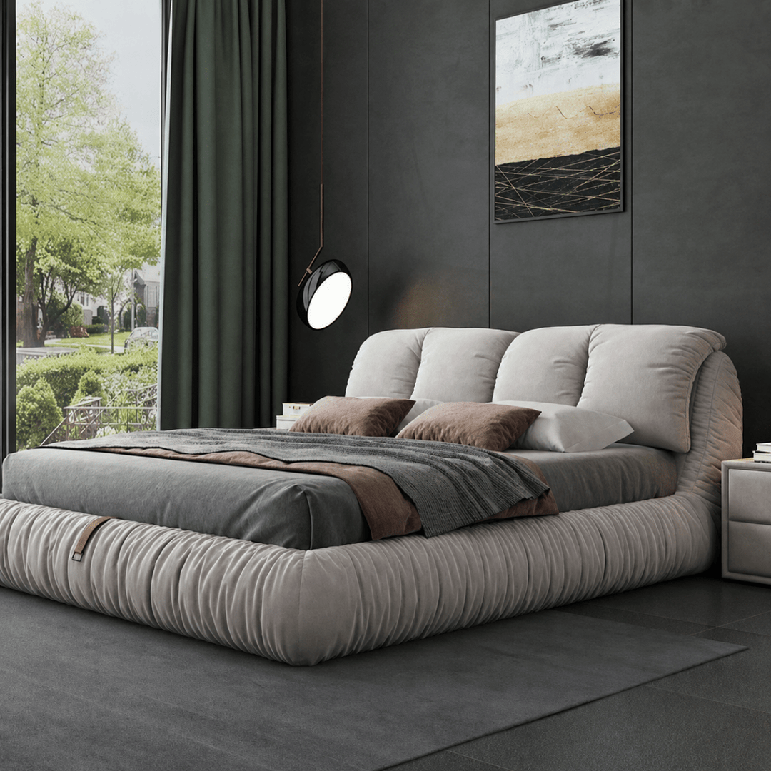 Ravel Leather Cushion Bedframe - Exclusivia