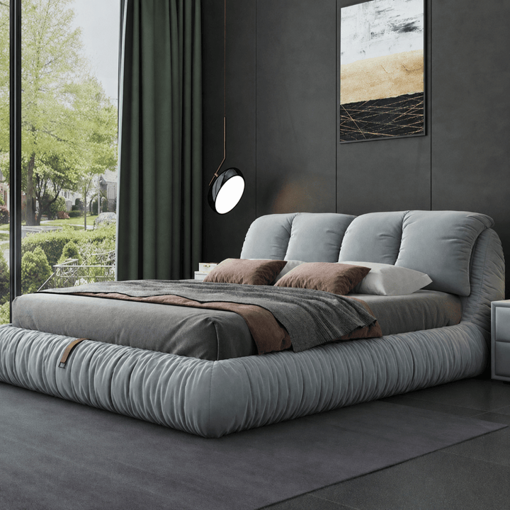 Ravel Leather Cushion Bedframe - Exclusivia