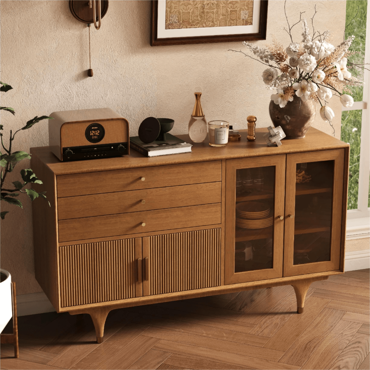 Ravella Mid - Century Storage Cabinet - Exclusivia