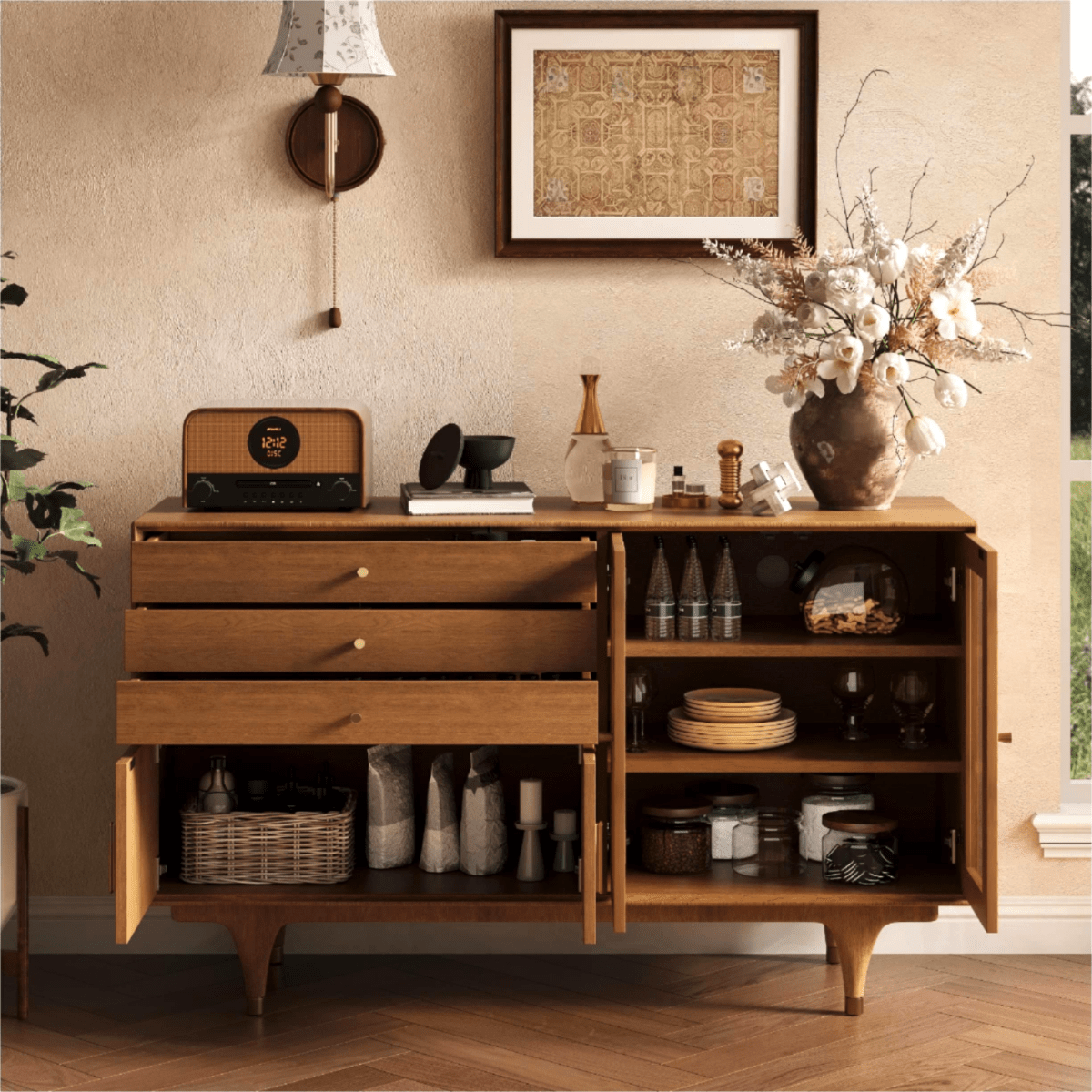 Ravella Mid - Century Storage Cabinet - Exclusivia