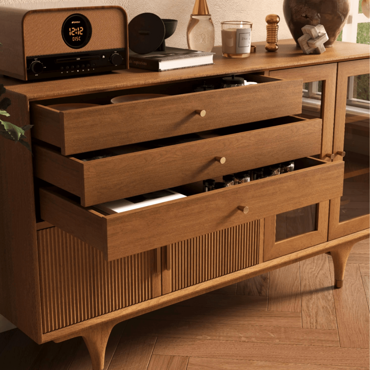 Ravella Mid - Century Storage Cabinet - Exclusivia