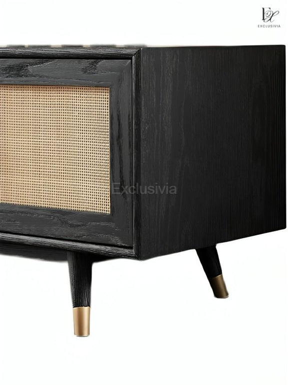 RENS Mid Century Rattan TV Console - Exclusivia