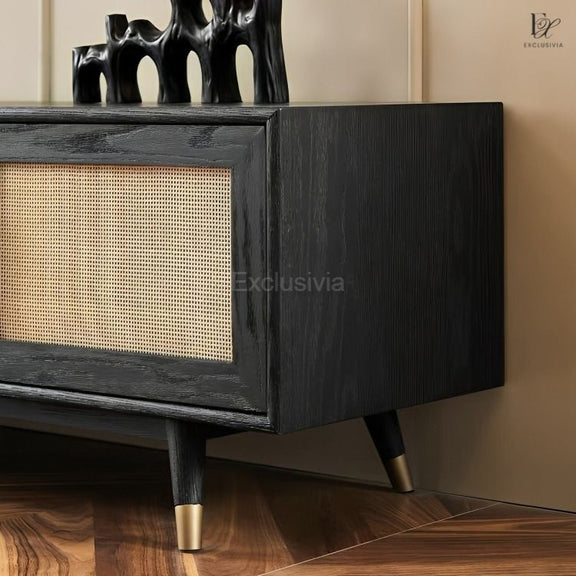 RENS Mid Century Rattan TV Console - Exclusivia