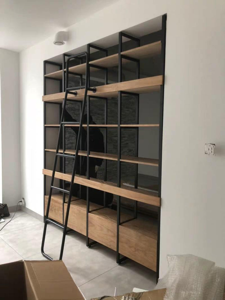 Revel Modern Industrial Solid Wood Bookshelf - Exclusivia