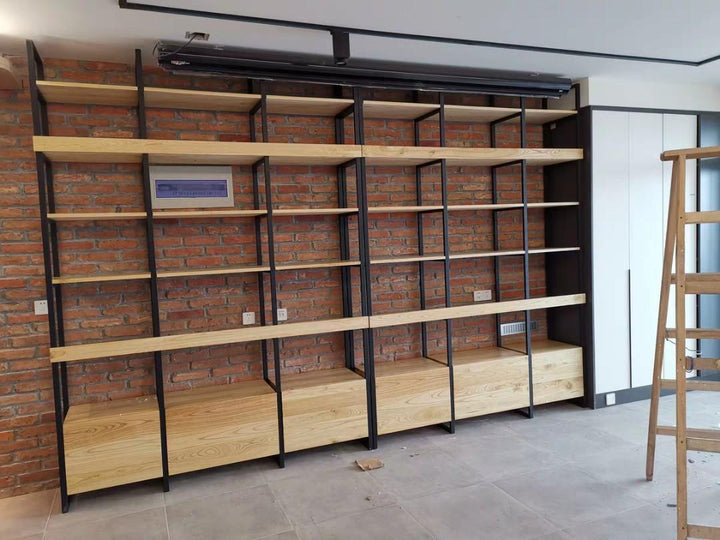Revel Modern Industrial Solid Wood Bookshelf - Exclusivia