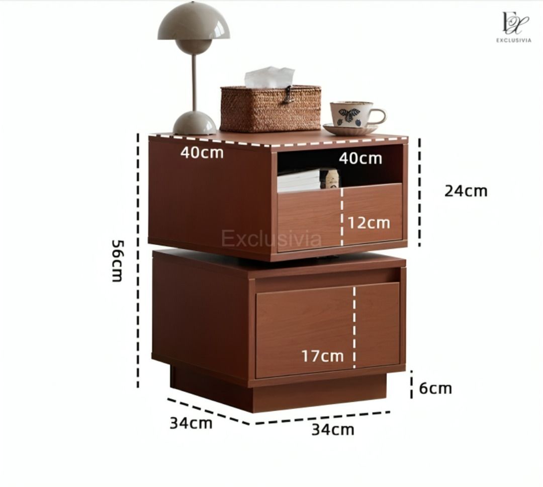 RHETT Japandi Rotatable Bedside Table - Exclusivia