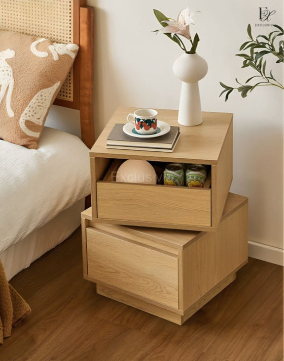 RHETT Japandi Rotatable Bedside Table - Exclusivia