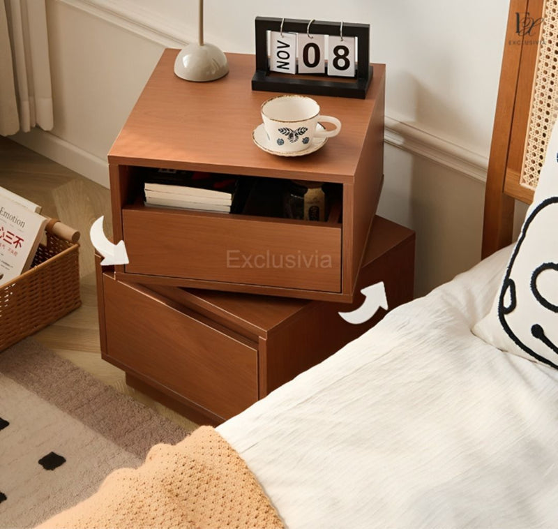 RHETT Japandi Rotatable Bedside Table - Exclusivia