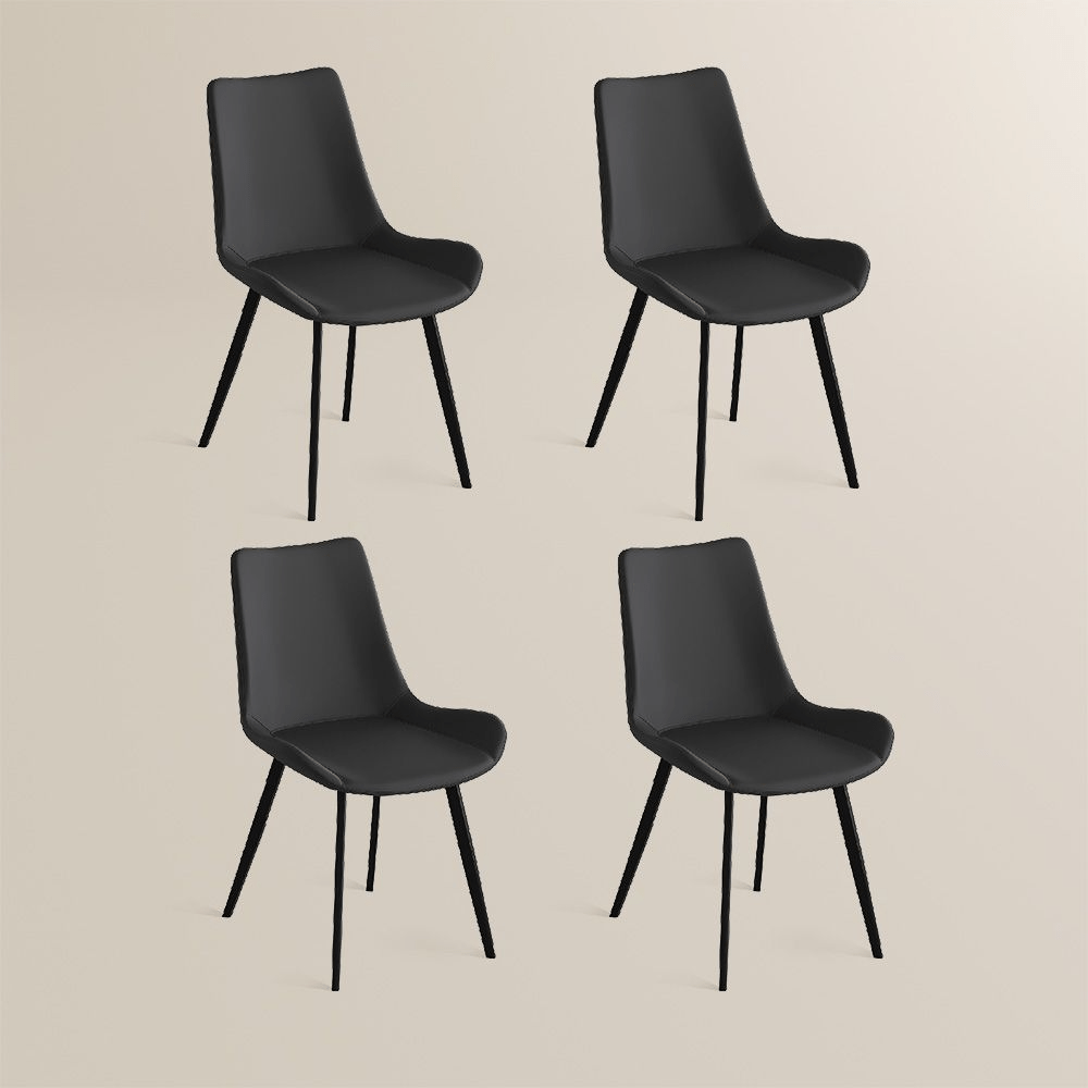 Rivaro Contemporary Leather Dining Chairs (Set of 2) - Exclusivia