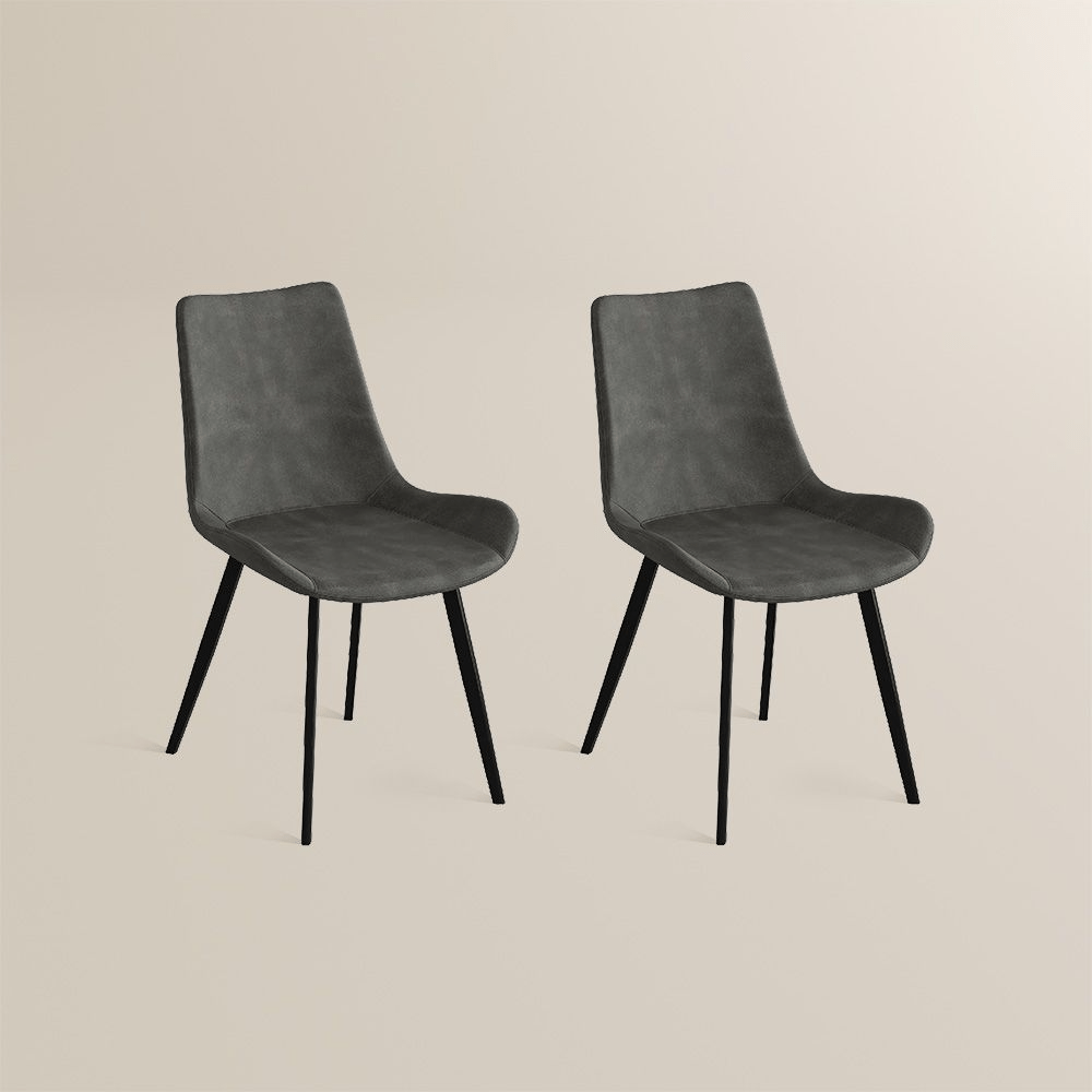 Rivaro Contemporary Leather Dining Chairs (Set of 2) - Exclusivia