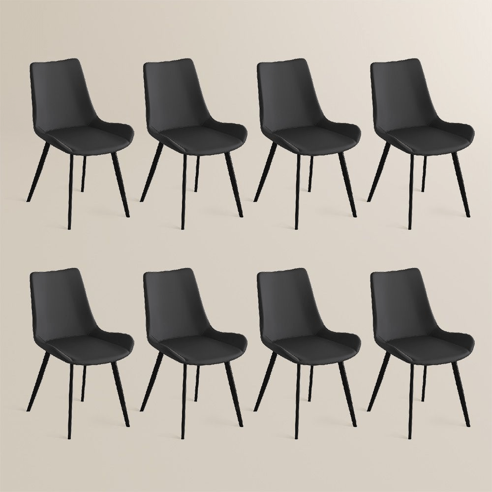 Rivaro Contemporary Leather Dining Chairs (Set of 2) - Exclusivia