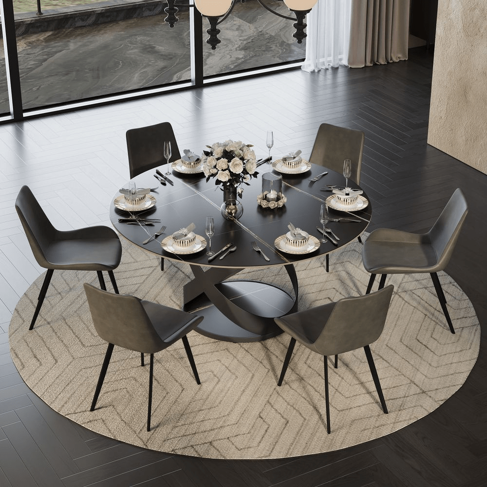 Rivaro Contemporary Leather Dining Chairs (Set of 2) - Exclusivia