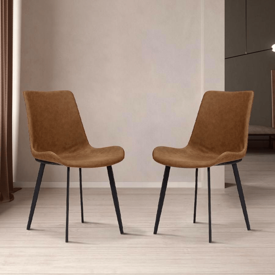 Rivaro Contemporary Leather Dining Chairs (Set of 2) - Exclusivia