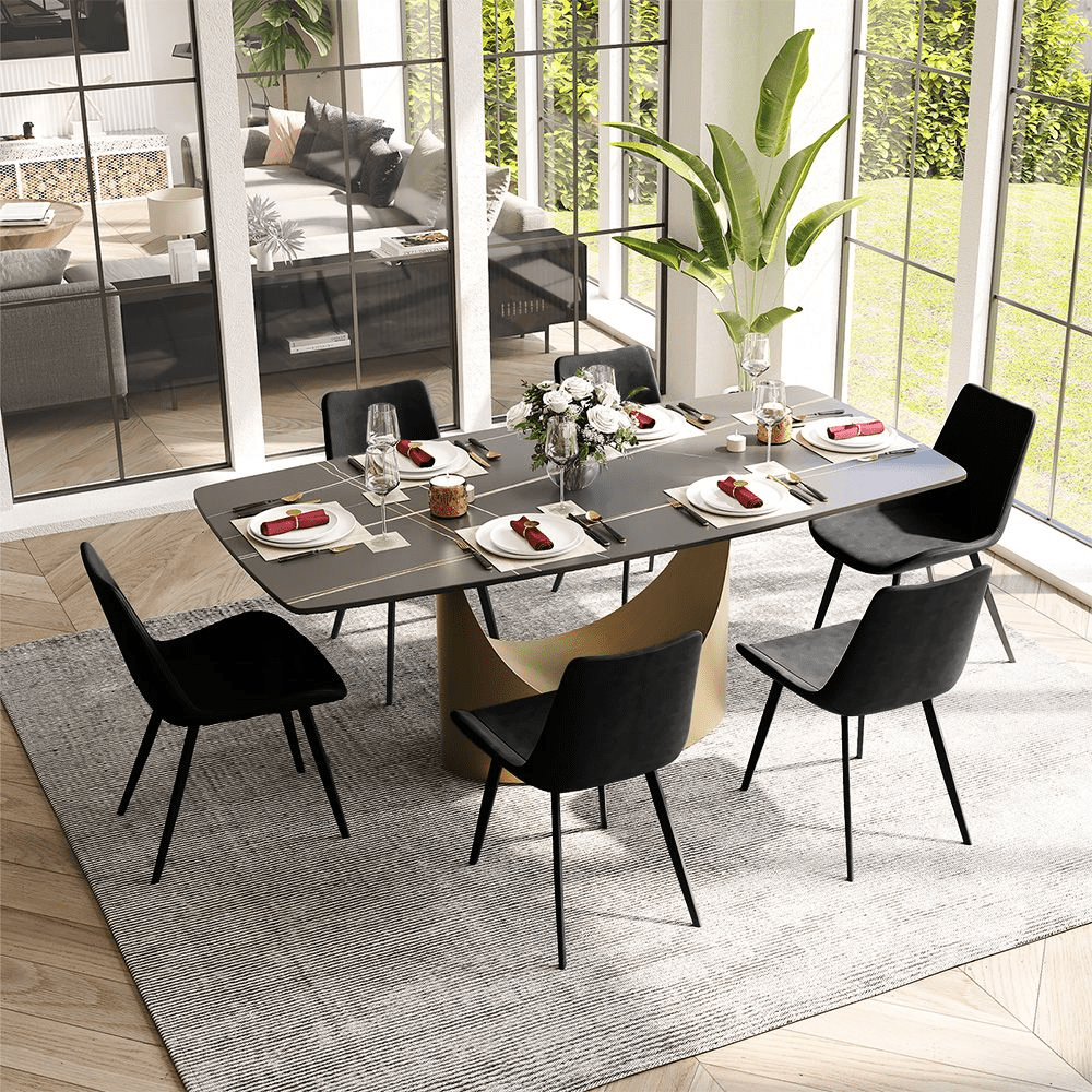 Rivaro Contemporary Leather Dining Chairs (Set of 2) - Exclusivia