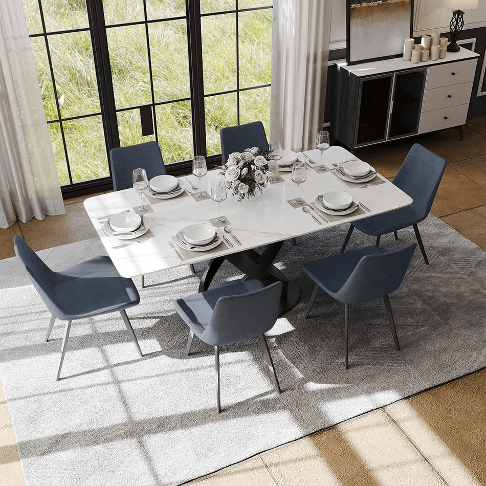 Rivaro Contemporary Leather Dining Chairs (Set of 2) - Exclusivia