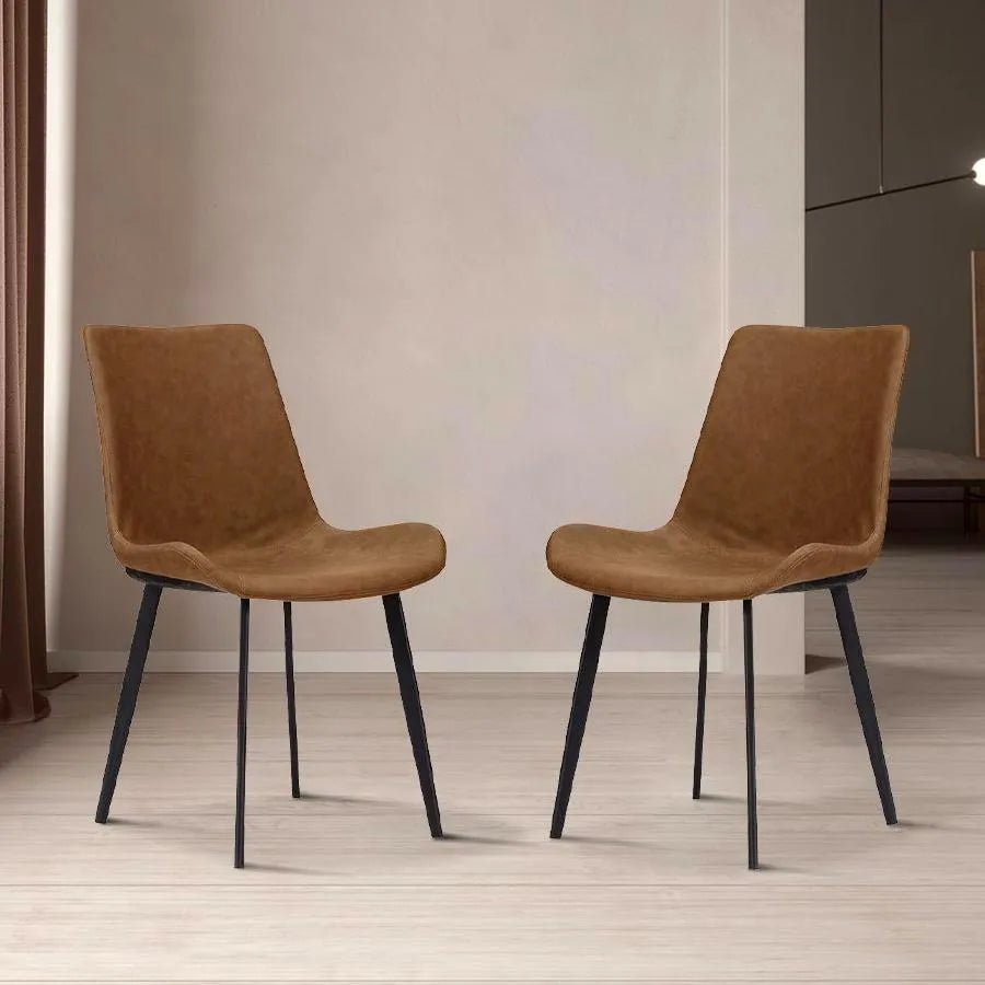 Rivaro Contemporary Leather Dining Chairs (Set of 2) - Exclusivia