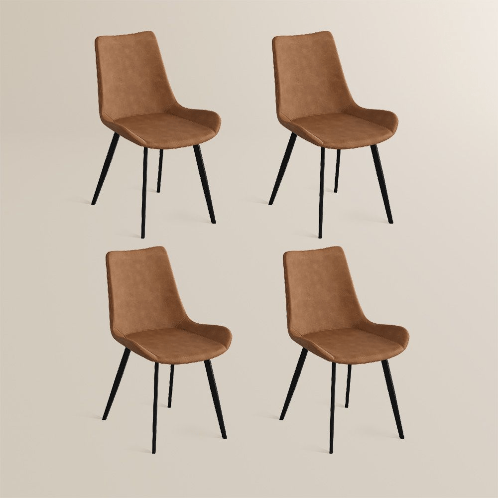 Rivaro Contemporary Leather Dining Chairs (Set of 2) - Exclusivia