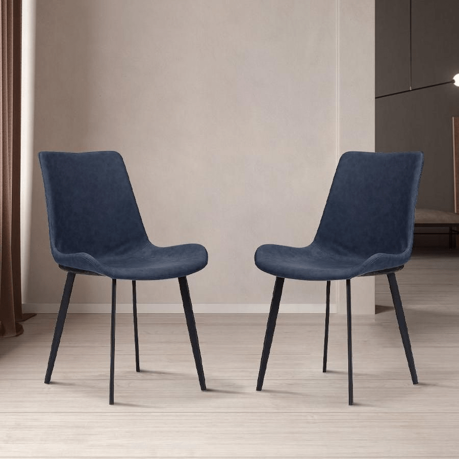 Rivaro Contemporary Leather Dining Chairs (Set of 2) - Exclusivia