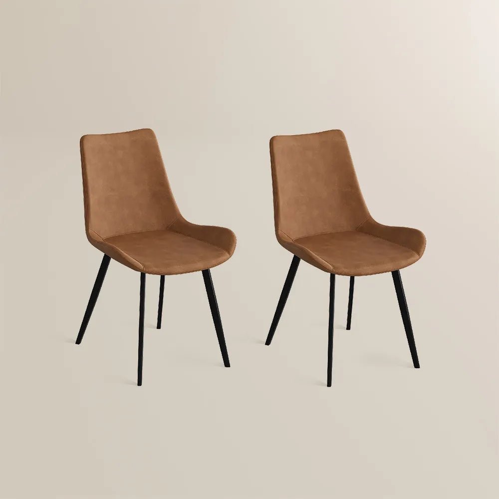 Rivaro Contemporary Leather Dining Chairs (Set of 2) - Exclusivia