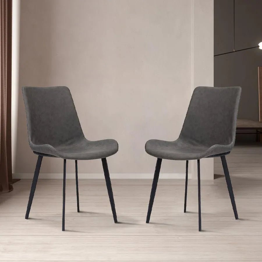 Rivaro Contemporary Leather Dining Chairs (Set of 2) - Exclusivia