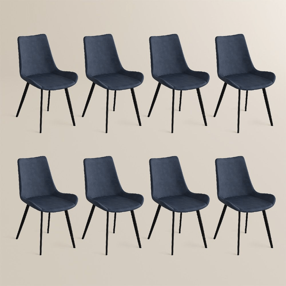 Rivaro Contemporary Leather Dining Chairs (Set of 2) - Exclusivia