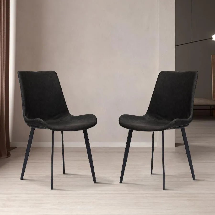 Rivaro Contemporary Leather Dining Chairs (Set of 2) - Exclusivia