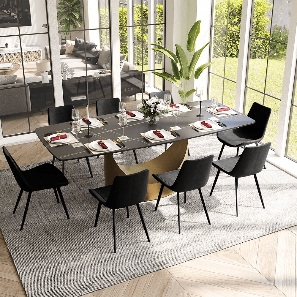 Rivaro Contemporary Leather Dining Chairs (Set of 2) - Exclusivia