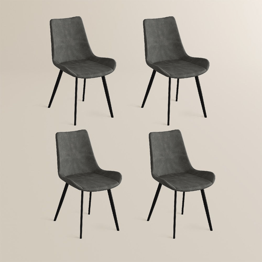 Rivaro Contemporary Leather Dining Chairs (Set of 2) - Exclusivia