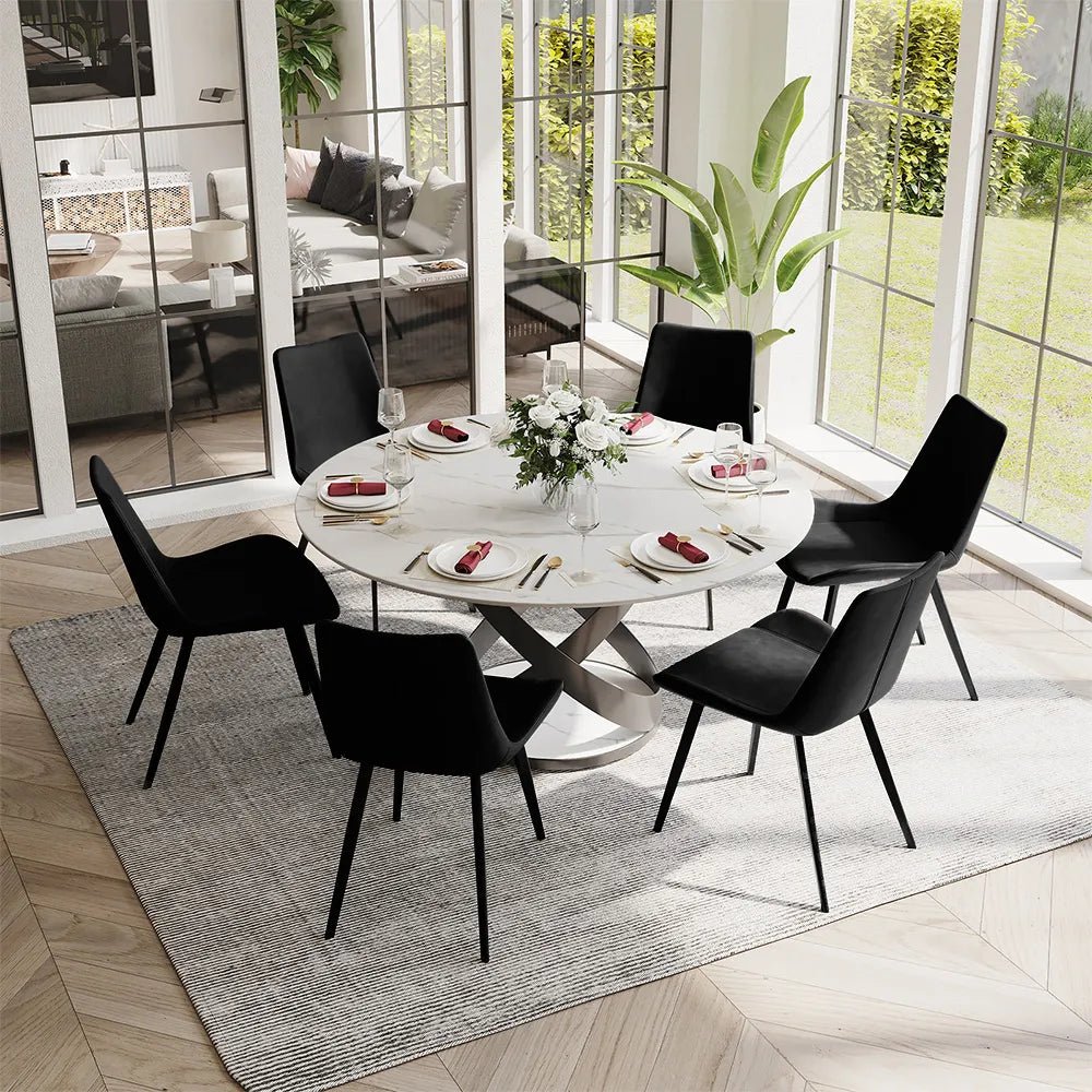 Rivaro Contemporary Leather Dining Chairs (Set of 2) - Exclusivia