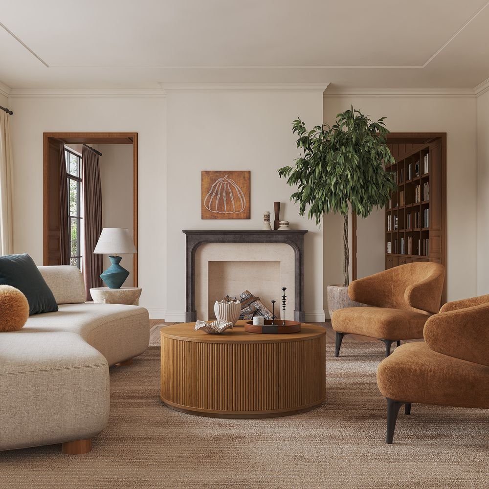 Rivelle Round Coffee Table, 105cm - Exclusivia