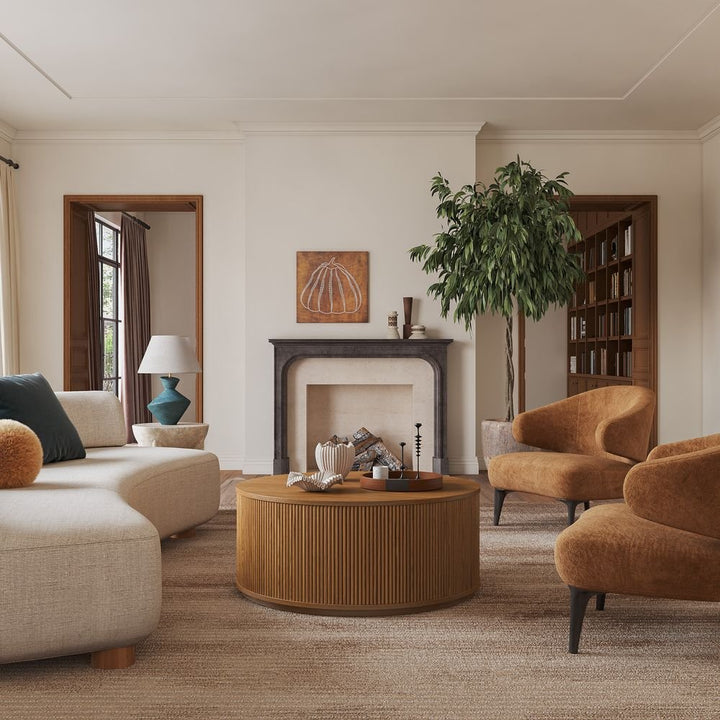 Rivelle Round Coffee Table, 105cm - Exclusivia