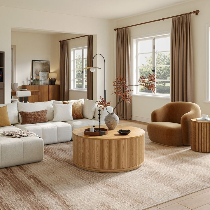 Rivelle Round Coffee Table, 105cm - Exclusivia