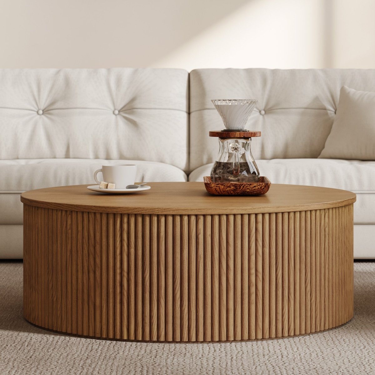 Rivelle Round Coffee Table, 90cm - Exclusivia