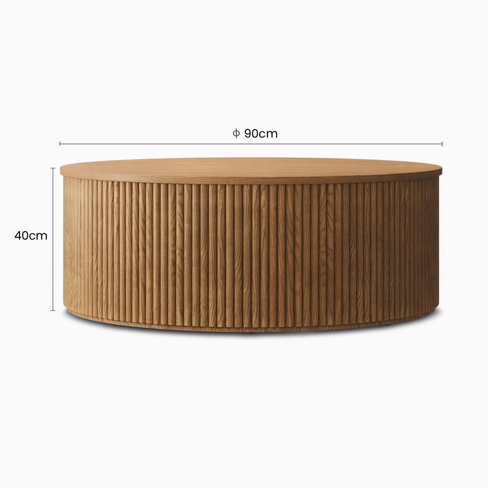 Rivelle Round Coffee Table, 90cm - Exclusivia
