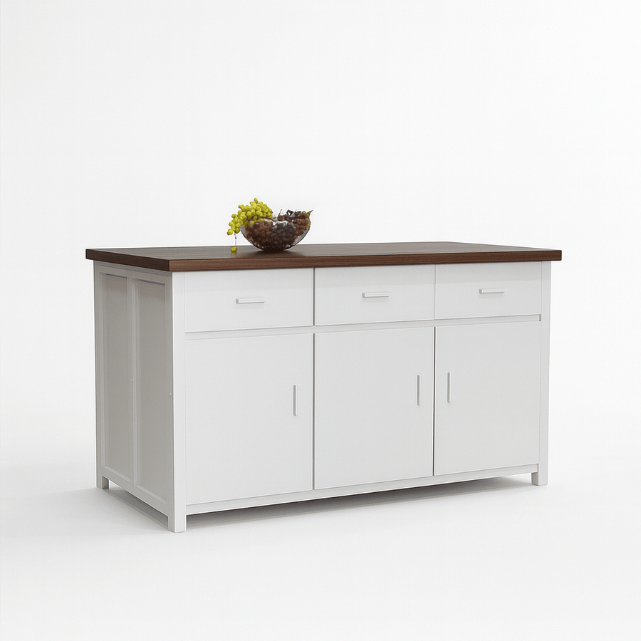RON Kitchen Island Table with Cupboards - Exclusivia