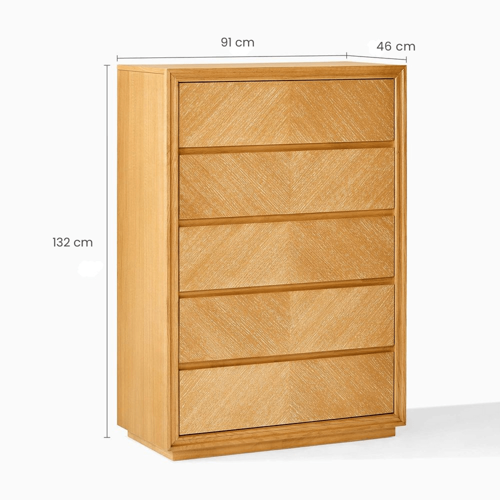 Ronan 5 - Drawer Chest, 90 cm - Exclusivia