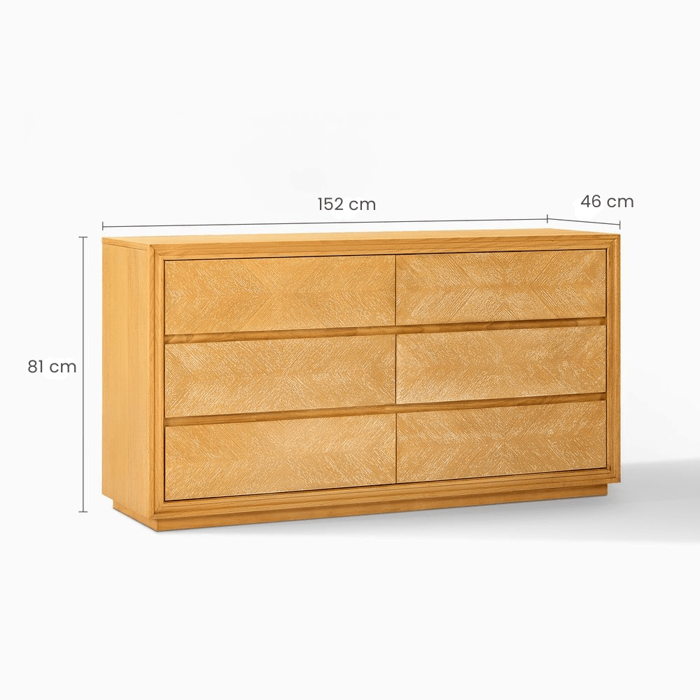 Ronan 6 - Drawer Dresser, 150 cm - Exclusivia