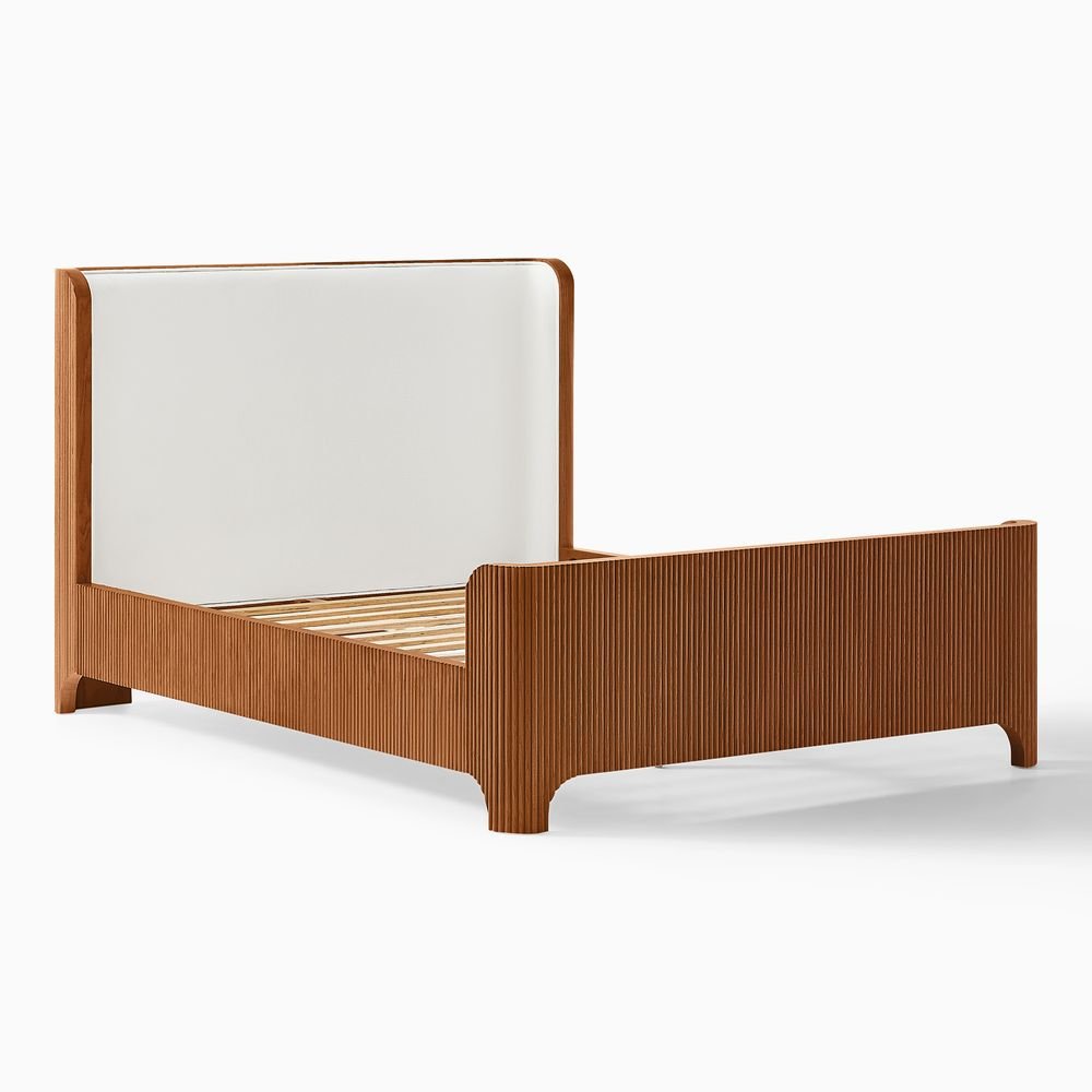 Runa Fluted Solid Oak Bed, Queen & King - Exclusivia