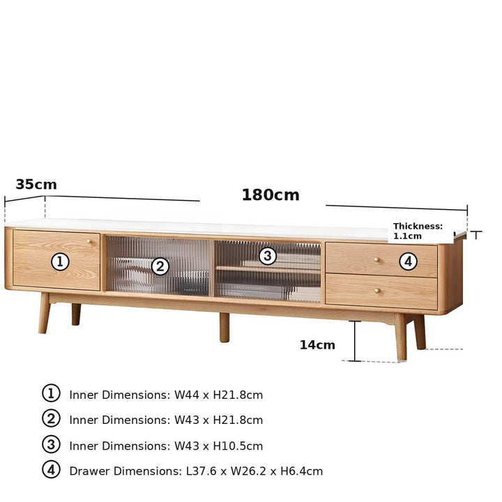 Sandle Oak Wood Sintered Stone TV Console - Exclusivia