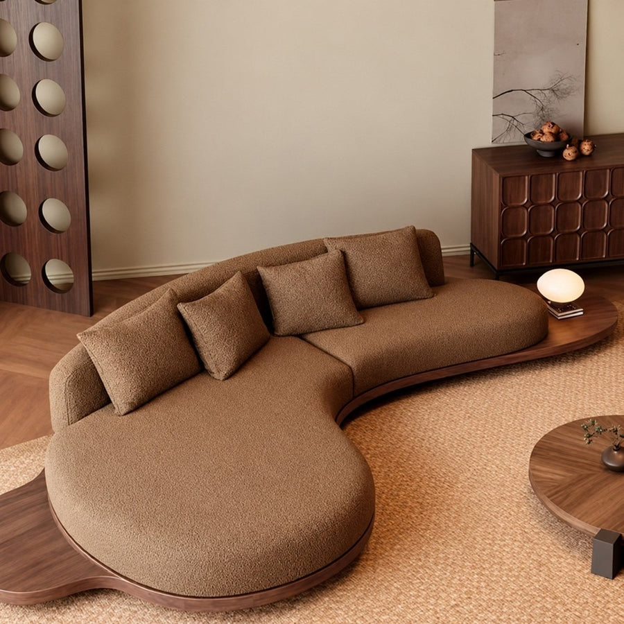 SAVLO Modern Curved Boucle Sofa - Exclusivia