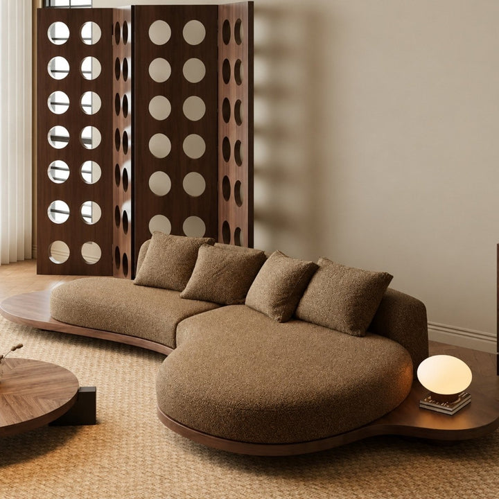 SAVLO Modern Curved Boucle Sofa - Exclusivia